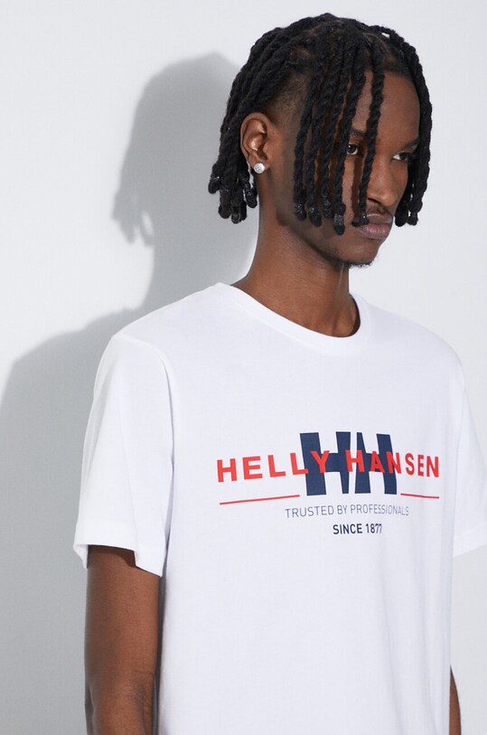 Bavlnené tričko Helly Hansen 53936 biela