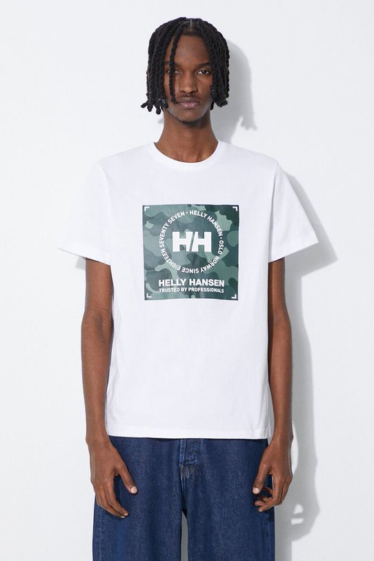 Памучна тениска Helly Hansen бял 53936