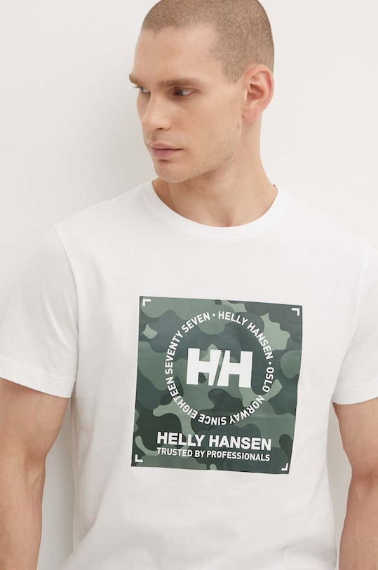 Бавовняна футболка Helly Hansen білий 53936