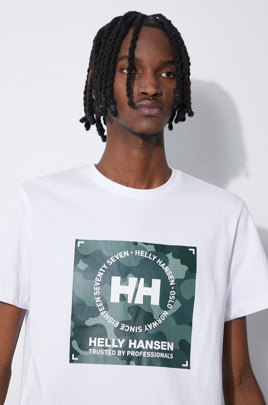 Памучна тениска Helly Hansen 53936 бял