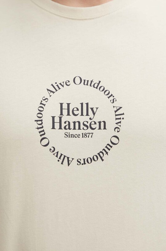 Хлопковая футболка Helly Hansen 53936 бежевый