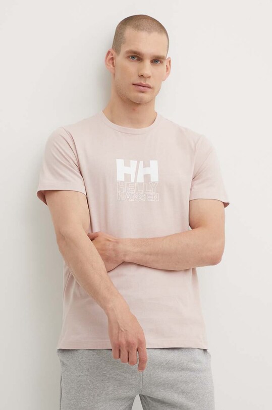 Helly Hansen t-shirt bawełniany 53936 różowy AW24