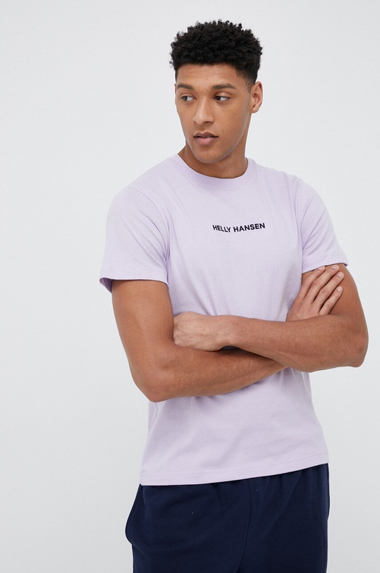 Ρούχα Βαμβακερό μπλουζάκι Helly Hansen 53936 μωβ