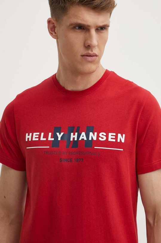 Βαμβακερό μπλουζάκι Helly Hansen κόκκινο 53936