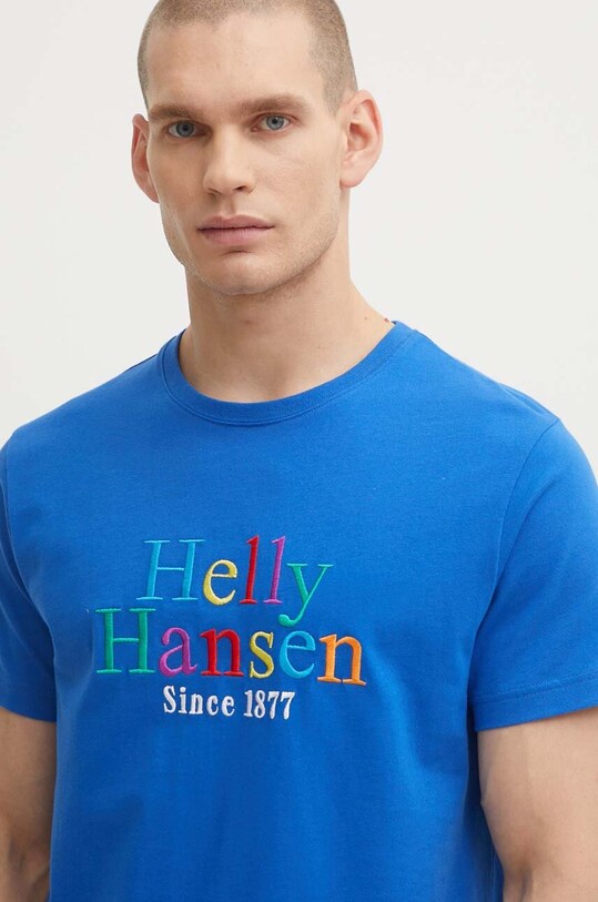 Хлопковая футболка Helly Hansen голубой 53936