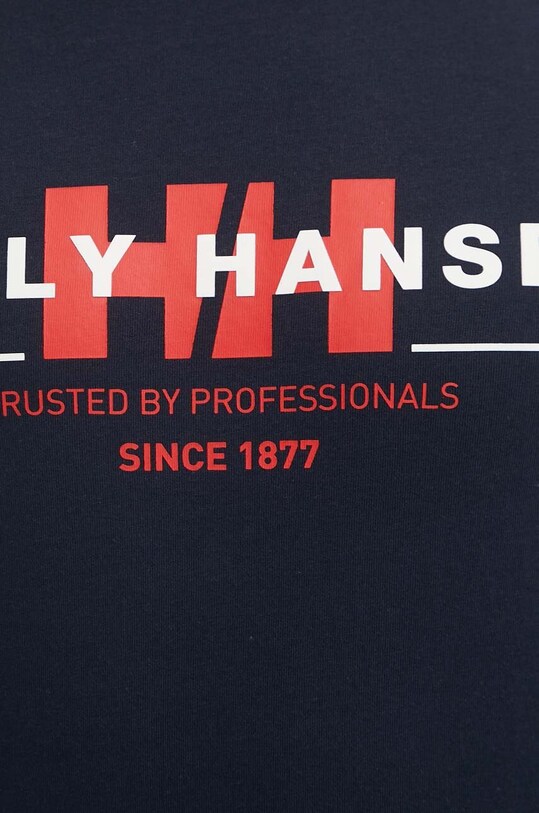 Bavlnené tričko Helly Hansen 53936 tmavomodrá