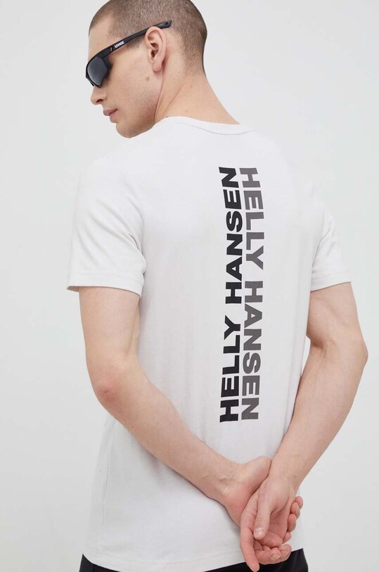 Helly Hansen t-shirt bawełniany nadruk beżowy 53936