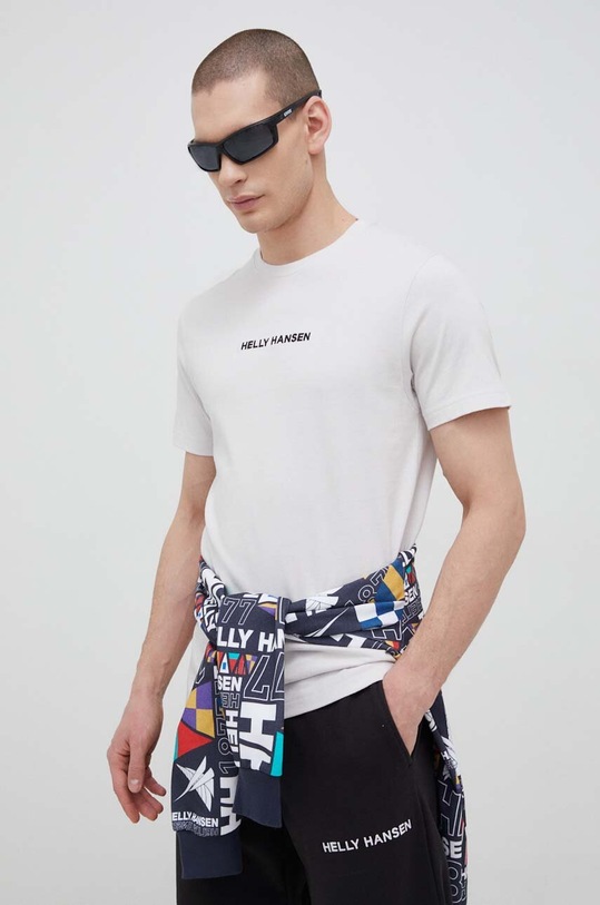 Ρούχα Βαμβακερό μπλουζάκι Helly Hansen 53936 μπεζ