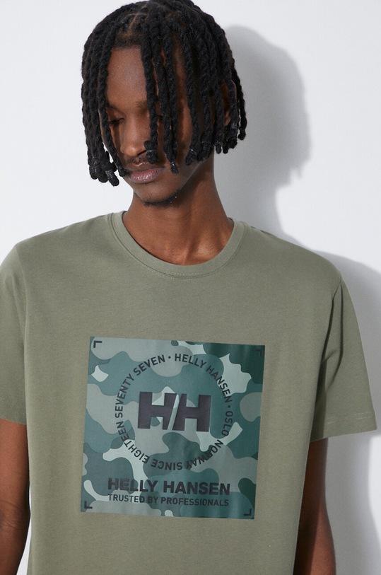 Хлопковая футболка Helly Hansen 53936 зелёный