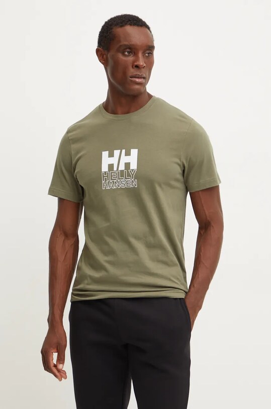Helly Hansen t-shirt bawełniany CORE GRAPHIC zielony 53936