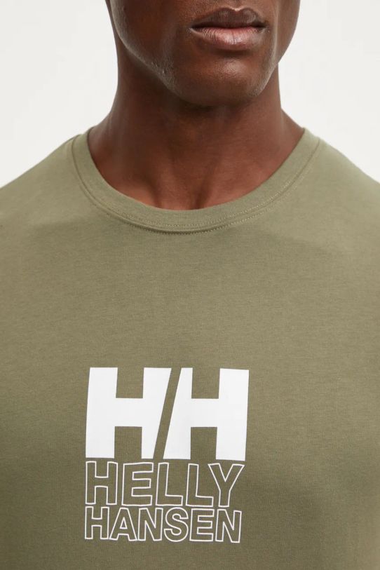 Helly Hansen tricou din bumbac CORE GRAPHIC 53936 verde