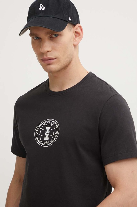 Βαμβακερό μπλουζάκι Helly Hansen 53936 μαύρο