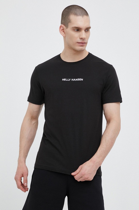 Ρούχα Βαμβακερό μπλουζάκι Helly Hansen 53936 μαύρο