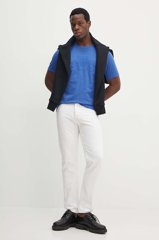 Gant t-shirt bawełniany 2003140 niebieski SS25