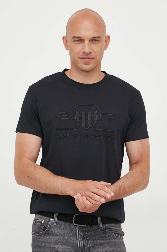 Odzież Gant t-shirt bawełniany 2003140 czarny