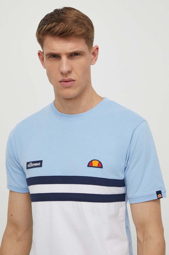 Ellesse t-shirt bawełniany Venire wzorzyste niebieski SHR08507