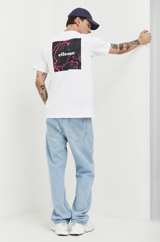 Ellesse t-shirt bawełniany SHR17639 biały SS23