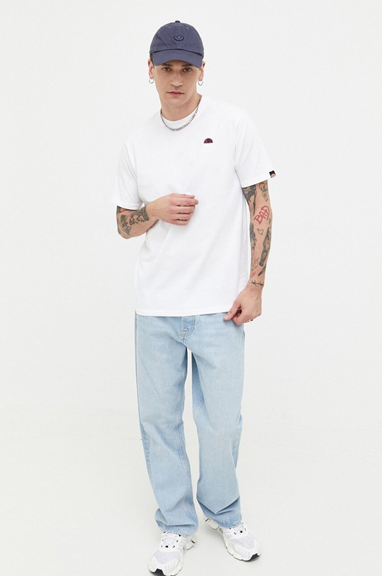 Odzież Ellesse t-shirt bawełniany SHR17639 biały