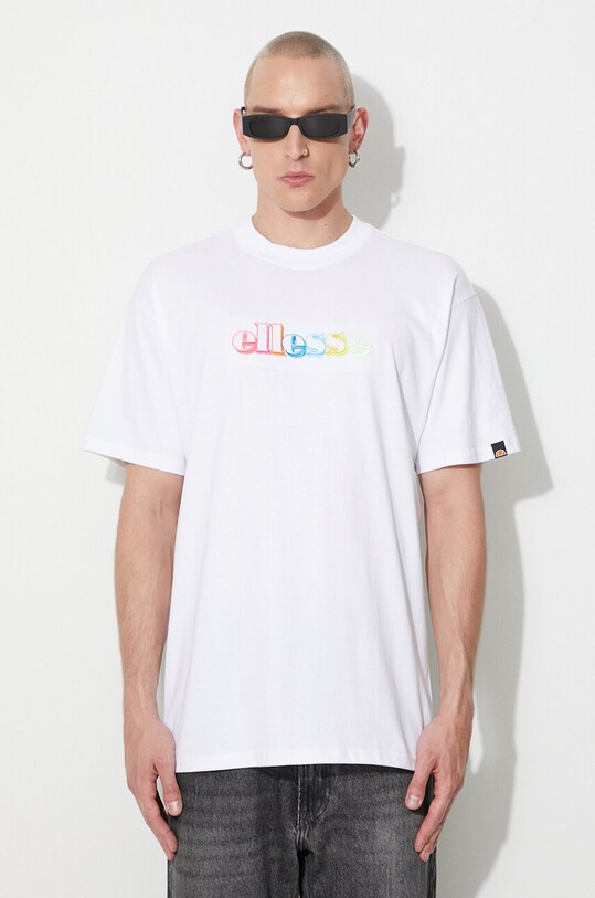 Ellesse t-shirt bawełniany aplikacja biały SHR17642