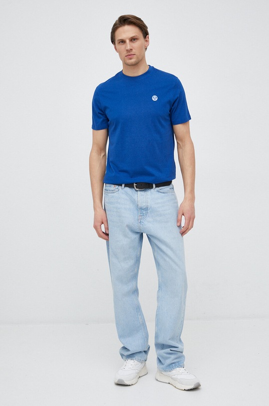 North Sails t-shirt bawełniany 692812 niebieski SS23