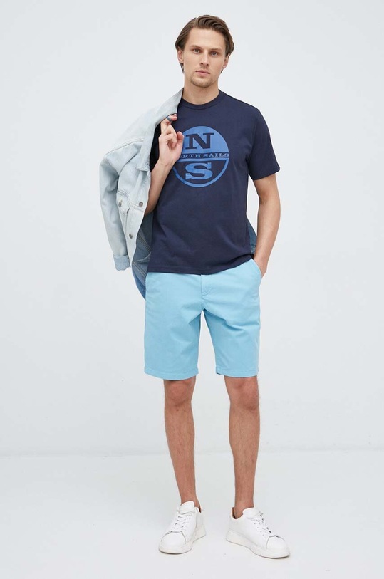 North Sails t-shirt bawełniany 692837 granatowy SS23