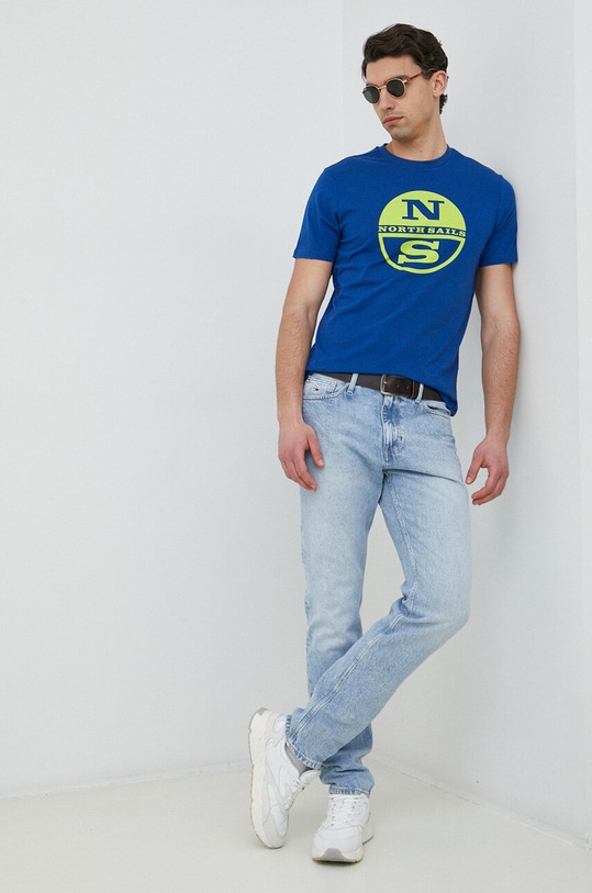 North Sails t-shirt bawełniany 692837 niebieski SS23
