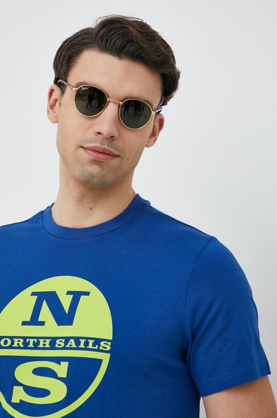 North Sails tricou din bumbac albastru 692837