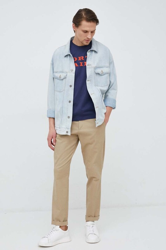 North Sails t-shirt bawełniany 692838 granatowy SS23