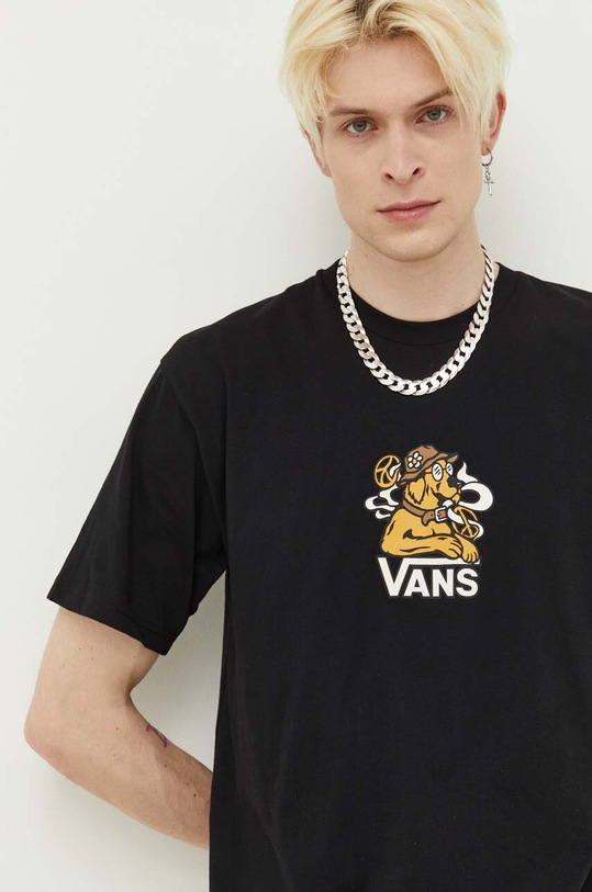 Îmbrăcăminte Vans tricou din bumbac VN0006DEBLK1 negru