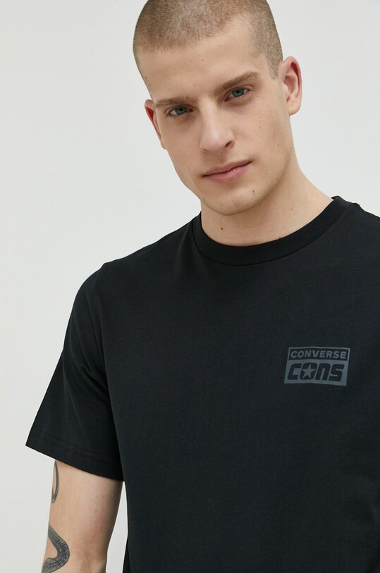 Памучна тениска Converse черен 10021134.A11
