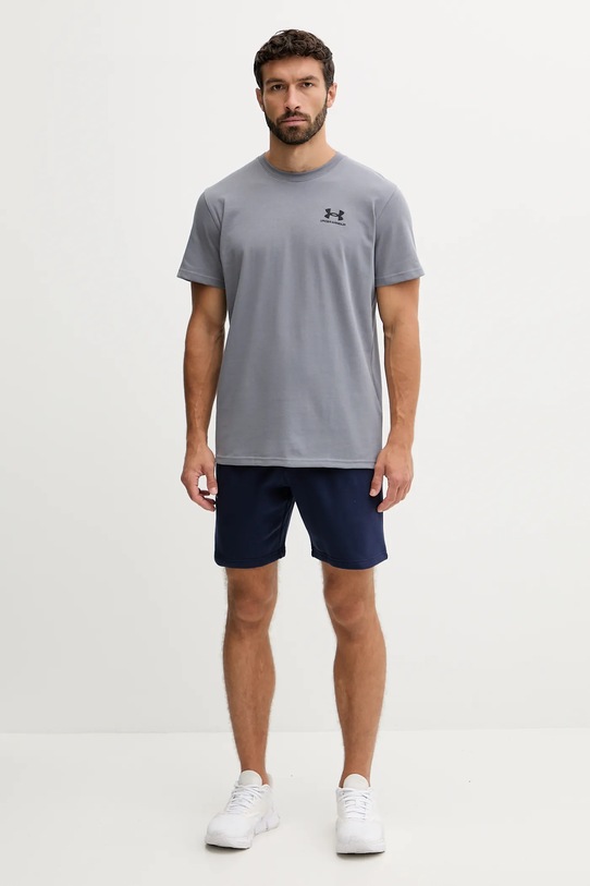 Tréninkové tričko Under Armour Logo Embroidered 1373997 šedá AW25