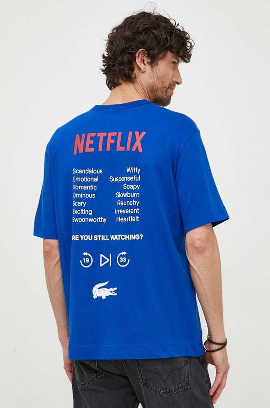 Abbigliamento Lacoste t-shirt in cotone x Netflix TH7343 blu