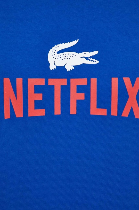 Lacoste t-shirt in cotone x Netflix TH7343 blu