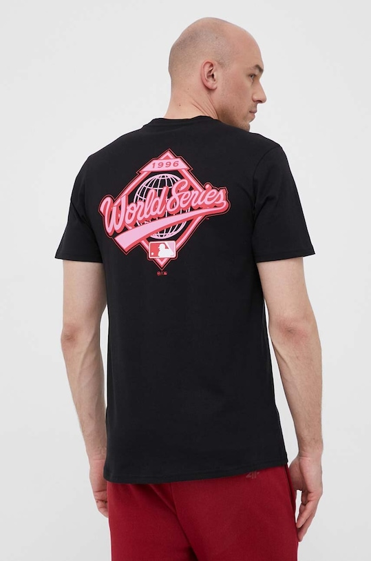 Odzież 47 brand t-shirt bawełniany MLB New York Yankees BU017TMBECT587299JK czarny