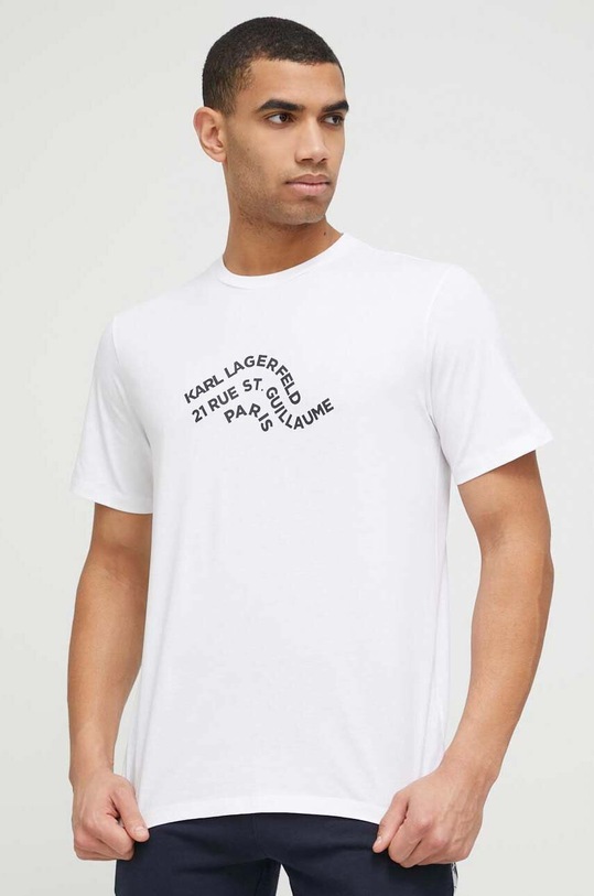 Karl Lagerfeld t-shirt bawełniany nadruk biały 230M2209