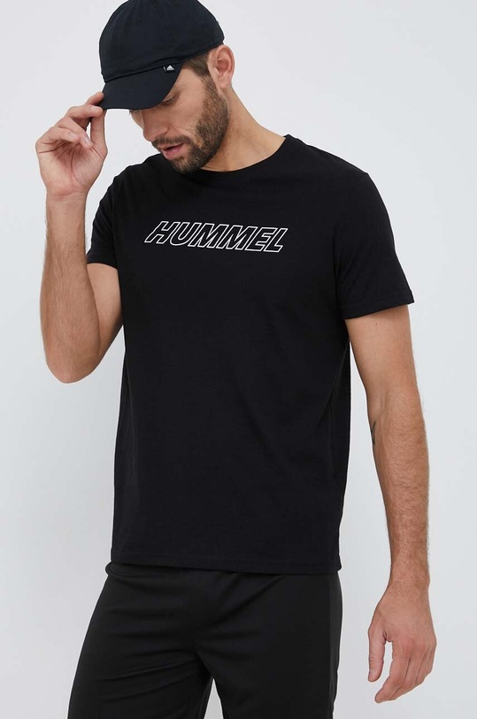 Tréninkové tričko Hummel hmlTE CALLUM COTTON T-SHIRT černá 213470