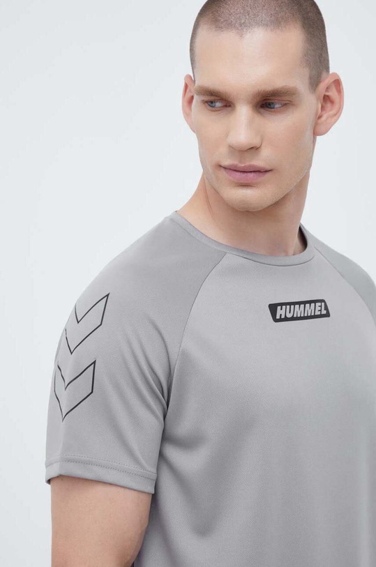 Hummel t-shirt treningowy hmlTE TOPAZ T-SHIRT regular szary 213475