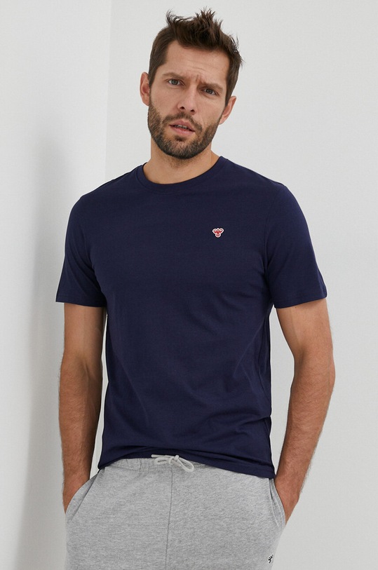 Hummel t-shirt bawełniany bawełna granatowy 219026