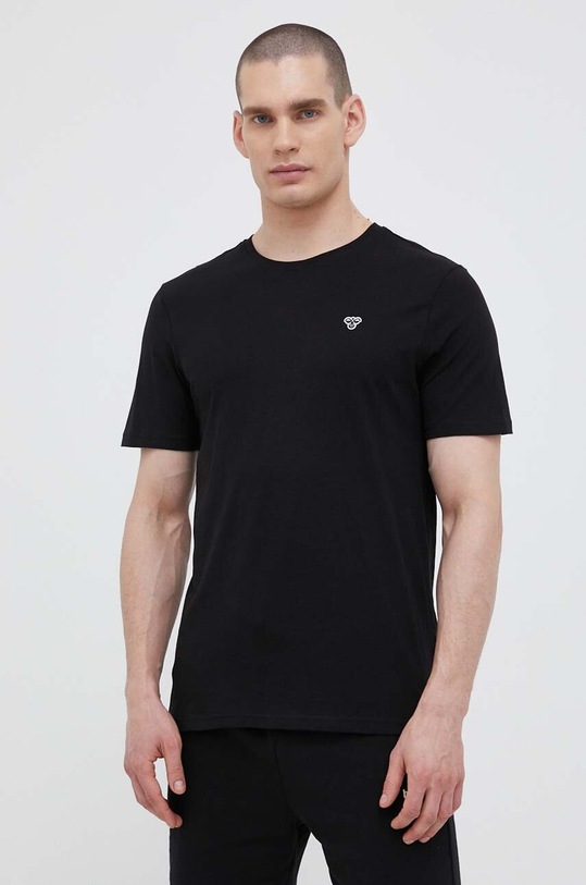 Hummel t-shirt bawełniany bawełna czarny 219026