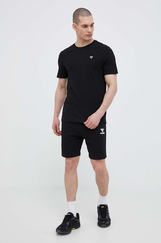 Hummel t-shirt bawełniany 219026 czarny SS23