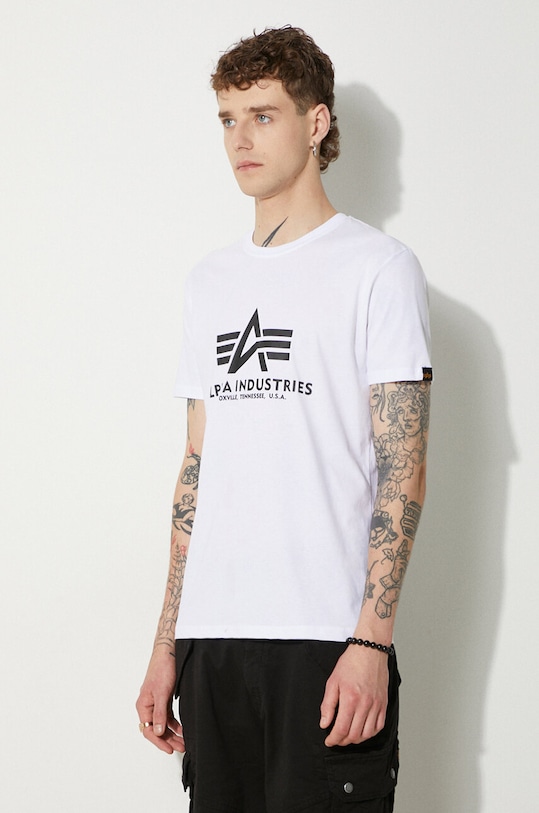 Îmbrăcăminte Alpha Industries tricou din bumbac 100501.09 alb