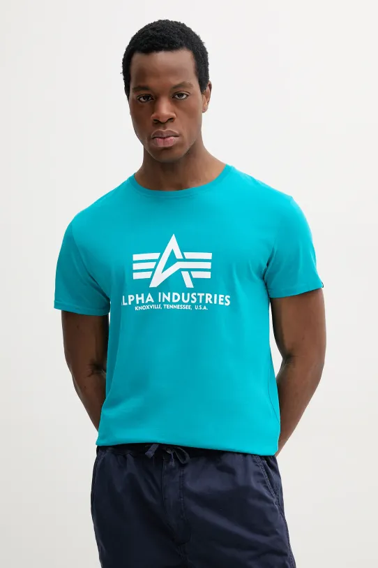 Bavlnené tričko Alpha Industries modrá 100501.09