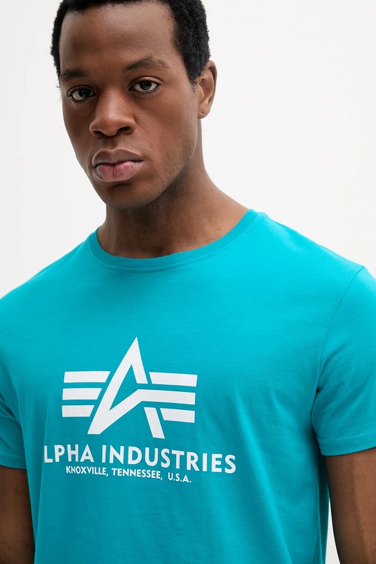 Bavlnené tričko Alpha Industries modrá 100501.09