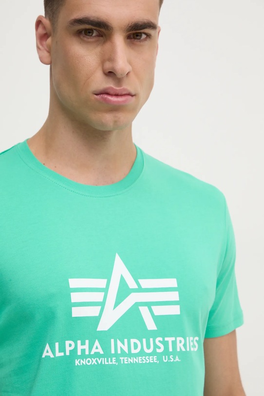 Одежда Хлопковая футболка Alpha Industries 100501.09 бирюзовый