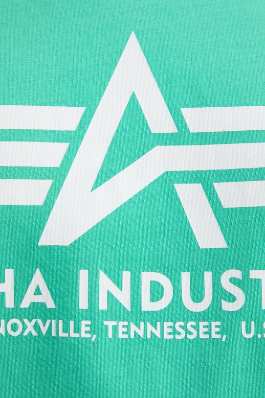 Хлопковая футболка Alpha Industries бирюзовый 100501.09
