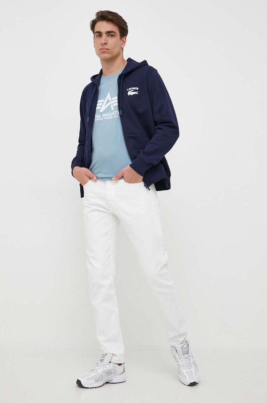 Хлопковая футболка Alpha Industries 100501.134 голубой SS25