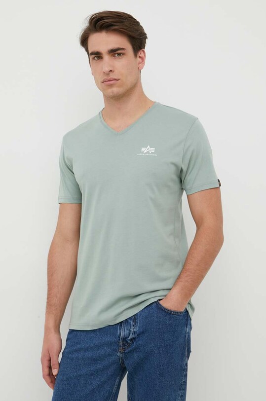 Alpha Industries t-shirt bawełniany nadruk zielony 106513.680