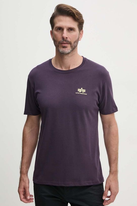Alpha Industries t-shirt bawełniany nadruk fioletowy 188505.03