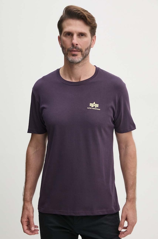 Хлопковая футболка Alpha Industries хлопок фиолетовой 188505.03