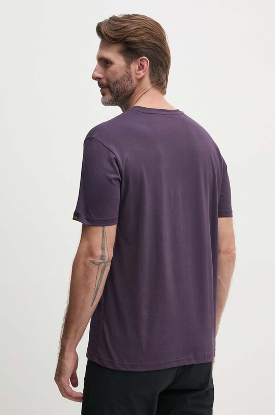 Одежда Хлопковая футболка Alpha Industries 188505.03 фиолетовой